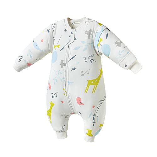 Xifamniy tog 1,5 Зимска вреќа за спиење за бебиња со стапала дете за спиење вреќа за спиење со долги ракави за носење ќебе со носење 6m-4t…