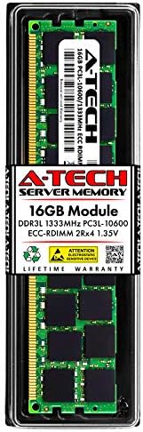 A -Tech 16 GB меморија RAM меморија за Intel S5520SC - DDR3L 1333MHz PC3-10600 ECC Регистриран RDIMM 2RX4 1.35V - единечен сервер