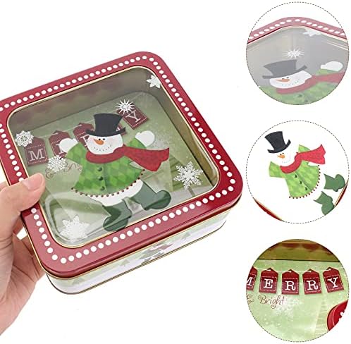 Besportble 1 парчиња квадратни тампони бонбони кутии за пакување кутија Божиќно печење кутија Божиќни украси