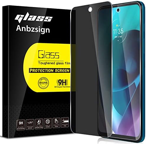 Anbzsign [2 Пакет Motorola Moto G31 / Moto G41 Заштитник На Екранот За Приватност, Анти-Шпион 9H Цврстина Калено Стакло