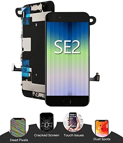 Ајаке За Iphone SE 2020 Замена На Екранот, Лцд Екран И Дигитализатор На Допир Целосно Склопување Со Копче За Дома И Предна Камера И Сензор За Близина Модел А2275 А2296 Црна