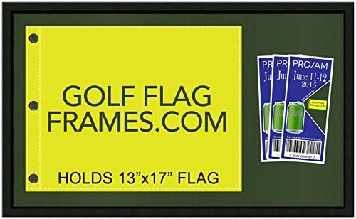 16x27 црно знаме за голф и рамка за билети, обликување BLK-001, реверзибилна зелено-црна мат