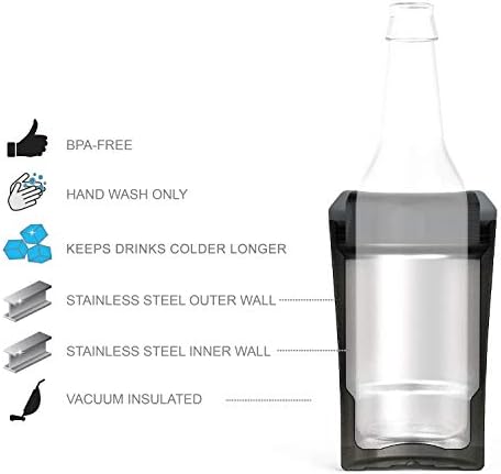 Зак дизајнира траен 18/8 нерѓосувачки челик со вакуум изолирана конзерва и поладно шише, одлично за ладни пијалоци остануваат