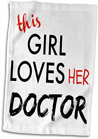 3drose Оваа девојка го сака својот лекар црно и црвено букви - крпи
