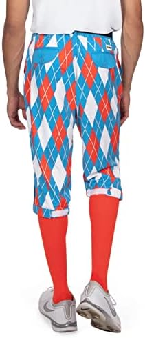 Tipsy Elves Golf Knickers For Men - Вклучени чорапи за совпаѓање - атлетски вклопувачки панталони со дизајни за промена на играта