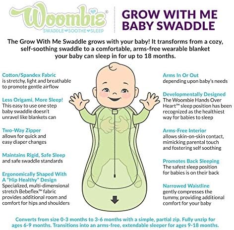 Woombie расте со мене воздухот за бебиња, кабриолетниот замав одговара на бебињата 0-9 месеци, се проширува на ќебе што може да се носи