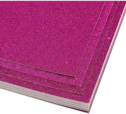Светли креации сјајни картонски хартија 24 пакувања - DIY сјај занаетчиска хартија темно розова - 11 x 8,5 инчи