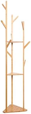 Czdyuf Природна бамбус решетка за хангар мултифункционална палто за закачалка за закачалка за закачалка за закачалка (боја: а, големина