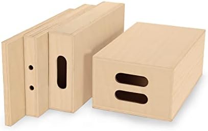 ПРОАИМ Целосен Сет на 4 Стандардни Бели Јаболко Кутии За Студио, Филм сет &Засилувач; Фотографија. Повеќекратна Употреба Дрвени Кутии. Користете ги за Потпирање, Изр