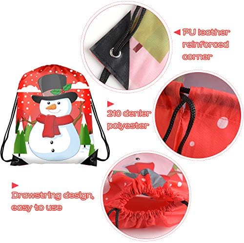 ТУПАРКА 6 парчиња Божиќни Торби Со Врвки За Влечење Ранец Од Дедо Мраз Вреќи За Одмор За Божиќни Забави
