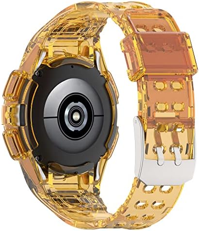 Компатибилен За Samsung Galaxy Watch 4 Јасен Опсег Со Случај 40mm 44mm, Жени Симпатична Девојка Кристален Спорт Јасен Желе Заштитен Капак Браник Со Ремен
