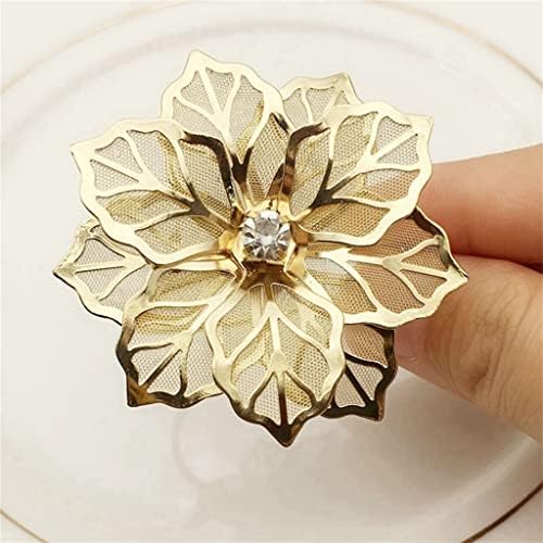 Zhyh 60pcs цвет дизајн на салфетки прстени метални златни салфетки токи салфетка прстен држач