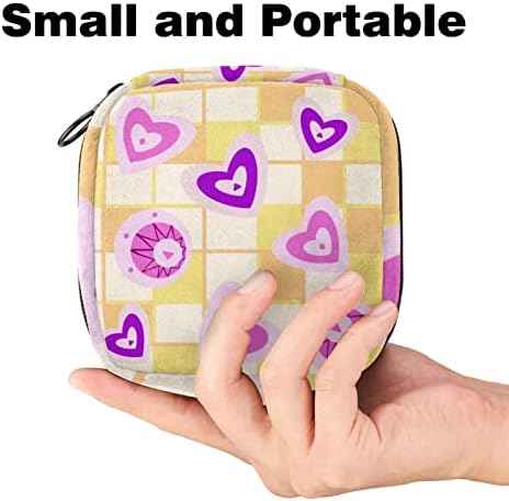 Виолетова loveубов санитарна торба за складирање на салфетки, торба за менструален период за тинејџери, носител на подлога за