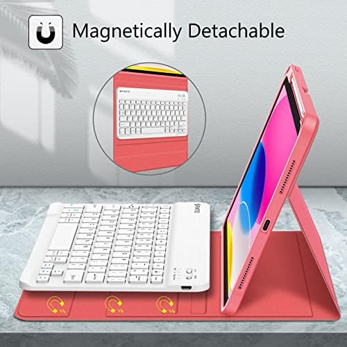 Fintie тастатура за тастатура за таблета за iPad 10.9 инчи со држач за молив - мек заден капак на TPU со магнетски одвојлив Bluetooth