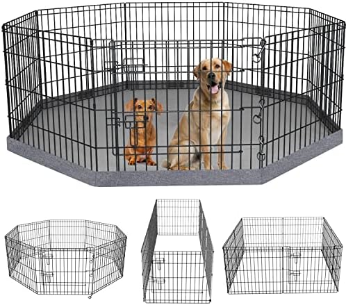 Petime преклопено метално куче вежба пенкало/кутре за миленичиња Playpen kennels двор ограда затворен/отворен 8 панел 24 w x 30 h со