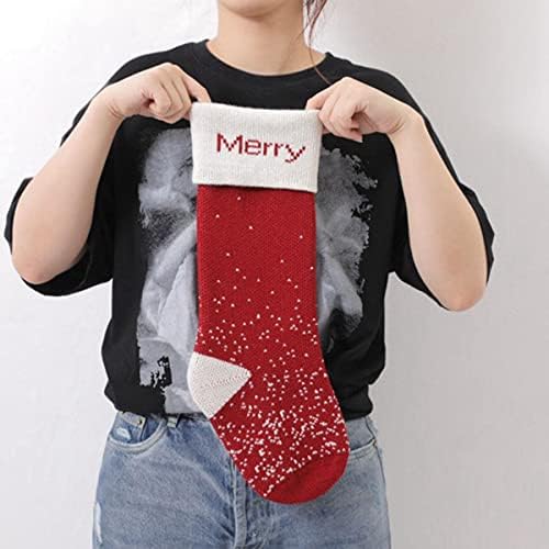 Божиќни чорапи vzxatyop Персонализирани 4 пакувања 18 “, Семејно снегулка Големи украси за божиќни порибници, виси Божиќни порибници