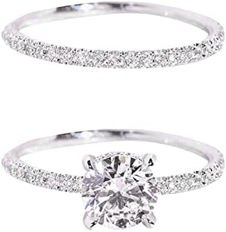 2023 нова девојка двојка прстен со дијаманти за да ringвони, испратете микро -подароци прстени за женски бенд прстен