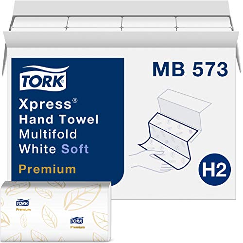 Tork Xpress Soft Montifold Hand Hand White H2, Premium, 4-Panel, 16 x 94 листови, MB573 & Xpress Екстра мека мултифрачка рачна