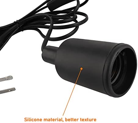 Deitybless приклучок во комплет за висечки светло, E26/E27 SALLECT SOCKET, виси лесен кабел со прекинувач 16,4 стапки за прекинувач