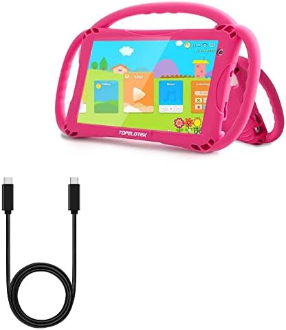 Кабел за кабел Boxwave Компатибилен со TopeLotek Kids Tablet Kids708 - DirectSync PD кабел - USB -C до USB -C, тип Ц плетенка 3FT полнење