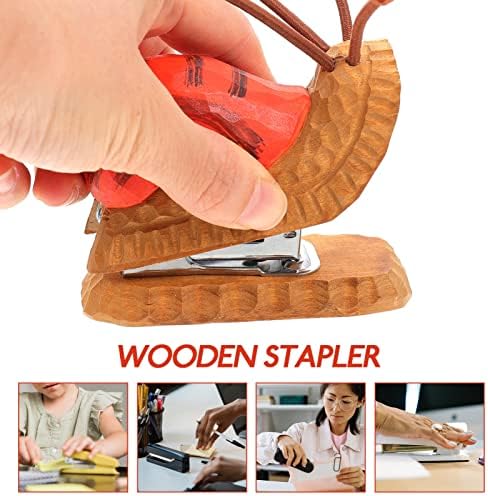 Operitacx лента за диспензерот за рака Степлер канцеларија Степлер дрвена степлер тешка рака Стејплер модна работна површина Степлер