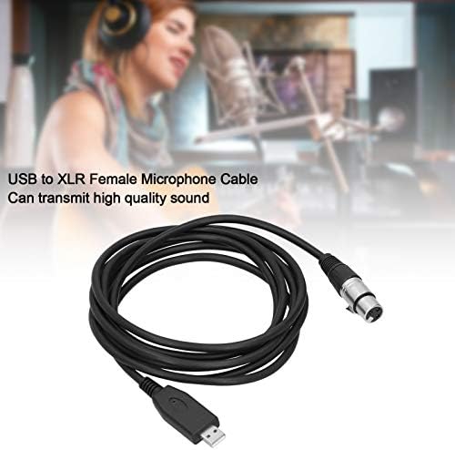 01 02 015 USB до XLR Femaleенски, микрофон кабелски приклучок и игра удобна употреба заштитена жица за женски микрофон кабел