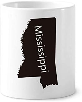 Mississippi USA Map Octine Conte Contean Snench држач за керамички штанд -молив чаша