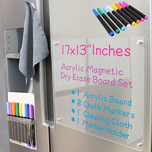 Акрилна магнетна табла за бришење на фрижидер 17x13 Магнетна табла за фрижидер магнетна акрилна табла за суво бришење за фрижидер