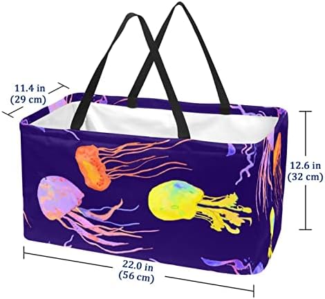 JDEZ за шопинг корпа медуза шема шема за еднократна употреба на намирници торбички за перална преносна пикник за купување торбички торбички