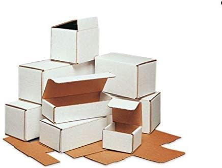 Безбедни Кутии За Испорака На Заптивки - 6х6х4 Поштари-Бело Преклопливо Брановидно Картонско Пакување за Испраќање, Движење, Складирање