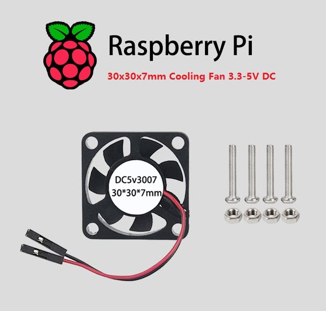 Wwzmdib 2pcs 30x30x7mm Raspberry pi 4b/3b вентилатор за ладење 3.3-5V DC за малина пи 4Б/3б ретрофлаг неспеј случај