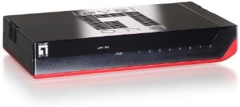 Cable Wholesale 8 Port 10/100/1000 Gigabit Ethernet Switch, црна со црвена боја, енергетски ефикасен Етернет/IEEE 802.3AZ поддршка