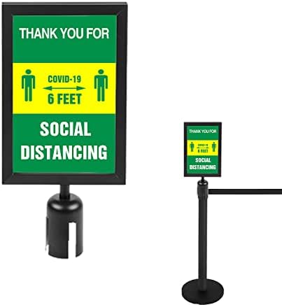 2 парчиња држач за знаци на знак за знаци на знаци на знаци на знаци со знаци на социјално растојание за 2 дијаметар со дијаметар со