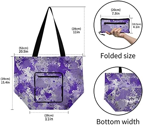 Виолетова боја, преклопена торба за рамо, торбичка за намирници што може да се употреби, тешка школа торба торба за купување
