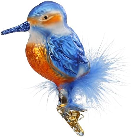 Inge Glas Bird Clip-On Icebird 10024S014 IgM Германски разнесени стакло Божиќна украс