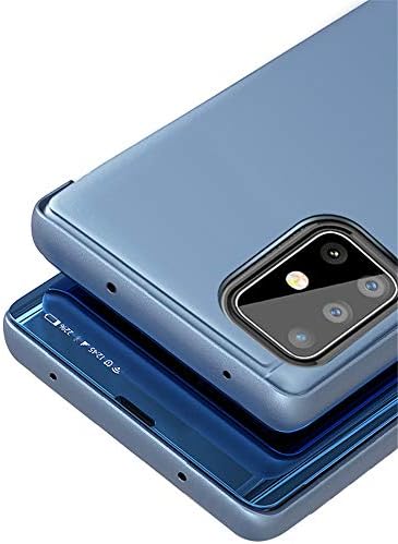 XYX Флип Случај За Samsung A12, Ултра Тенок Јасен S-Поглед Заштитно Огледало На Целото Тело Капак За Galaxy A12, Црно