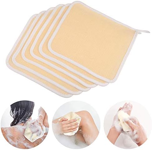 Phogary 6 пакет ексфолирачки крпи за миење за чистење на телото и чисто лице, двојно еднострани ексфолирачки пешкири за миење бања за мажи жени за масажа на кожата