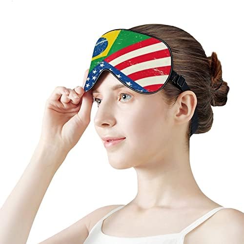 САД Бразил Америка знаме за слепи маска за спиење за спиење ноќно сенка на капакот за прилагодување на окото со смешна графика