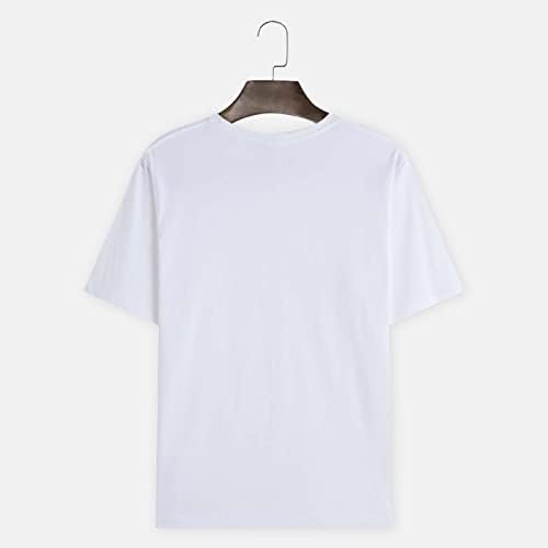 Сулен маици за мажи Машки лежерни кружни врат 3Д печатена блуза кратки ракави врвови на малиот дел од малиот дел од куќите