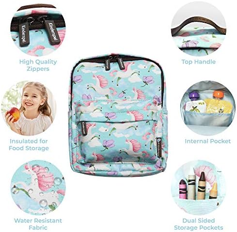 Изолирана торба за ручек во Kinderspel за мали деца, ранец на компактна големина со прицврстувач на градите и отстранлив безбедносен поводник,