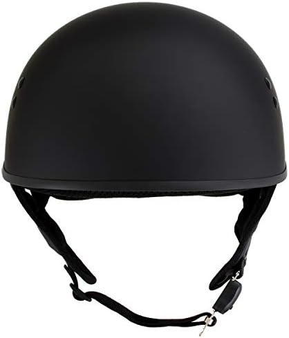 Hotешки лајки hlt68 рамно црно 'О.Г.' Рамна црна моторциклна точка череп капа за половина шлем за мажи и жени велосипедисти - голем