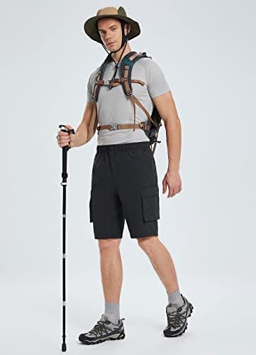 Балаф машки карго шорцеви Брзи суви еластични половини затегнати шорцеви на отворено 11 За голф патување со поштенски џебови