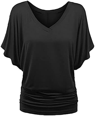 Bluses на Lytrycamev за жени лето лабава лабава вклопена симпатична женска врвови фустани обични трендовски секси кратки кошули со кратки ракави