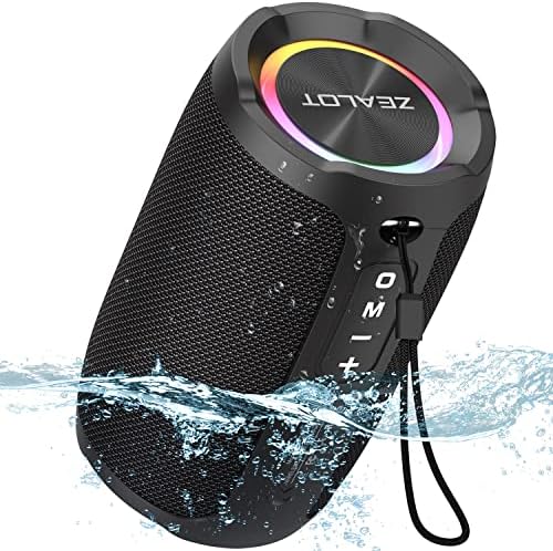 Преносен звучник на Zealot, Bluetooth звучник, звучник на отворено, водоотпорен, S49 20W, IP67, BT5.2 со RGB светлина, USB, TF, звучник