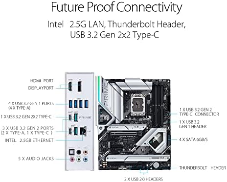 Внатрешна Изведба Плус 1TB GEN 4 PCIE 4.0 NVMe Внатрешна SSD Компатибилна СО PS5+ Intel Core i7 - 12700k Десктоп Процесор СО ASUS Prime Z690-A