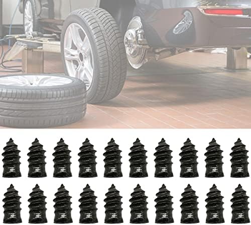 LGOUW 20 парчиња гума за поправка на гума за гума, гумени завртки за поправка на гуми, црна, брза алатка за поправка на гуми за самопослужување
