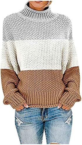 Nokmopo исечен џемпер од џемперот на рамото случајно плетено лабава лабава долга ракав пуловер графички џемпер