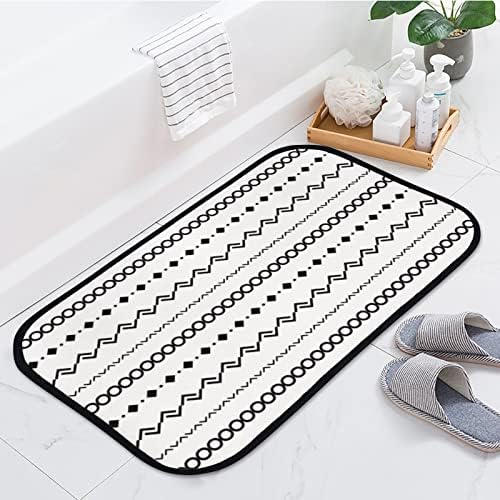 Vantaso мека бања врата мат килим црна бела бела бохо геометриска шема што не е лизгање дотомат за влез во бања за бања за