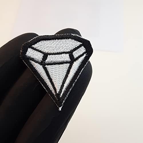 Ези-живот мал бел дијамантски облик лепенка железо-на шиење на везена апликација