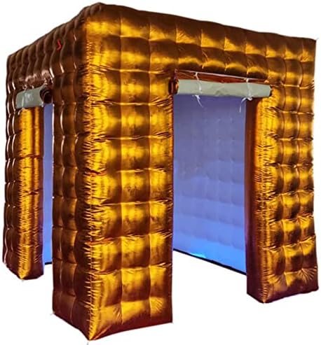 Заградни фото -штанд на AFGZQ Прилози 2 врати со LED обоени светла за забави за свадбени настани Декорации 2,5 метри златно/сребро